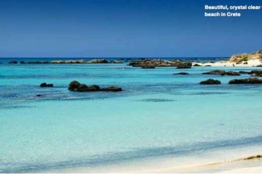 Beautiful, crystal clear water at the beach in Crete